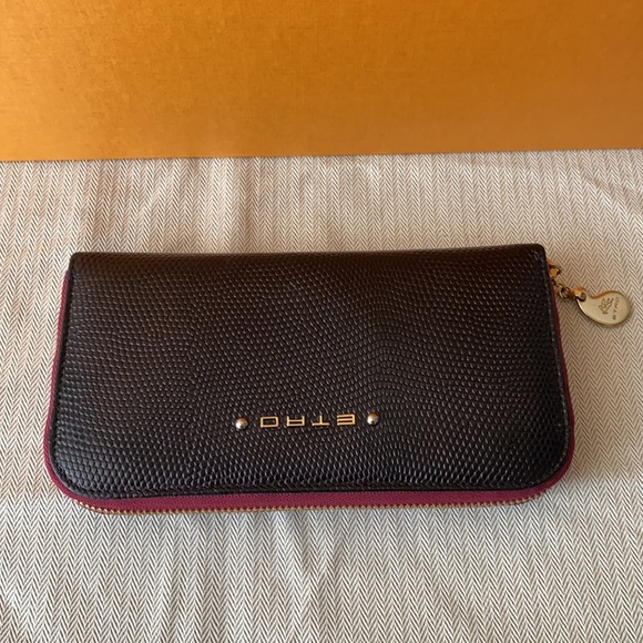Auth. ETRO Wallet Tricolore zippy wallet - Picture 1 of 15